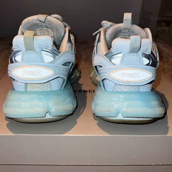 Authentic Balenciaga Track Runner Sneakers Clear Sole Light Blue Size 38 - Picture 5 of 11